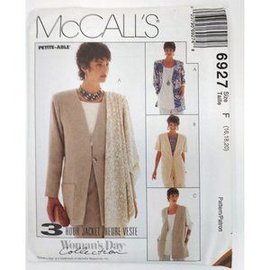 McCalls Pattern #6927 Woman's Day Collection 3 Hr Jacket & Scarf 16 18 20 UNCUT